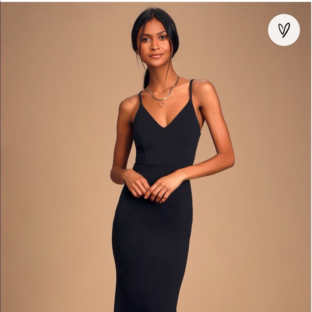 Lulu’s Moments Of Bliss Black Backless Mermaid Maxi Dress